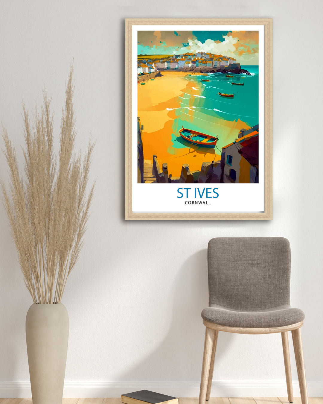 St Ives Cornwall Travel Poster St Ives Wall Decor St Ives Poster Cornwall Travel Posters St Ives Art Poster St Ives Illustration St Ives