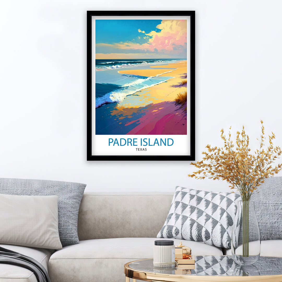 Padre Island Travel Poster South Padre Island Wall Decor South Padre Island Poster Texas Travel Posters South Padre Island Art Poster