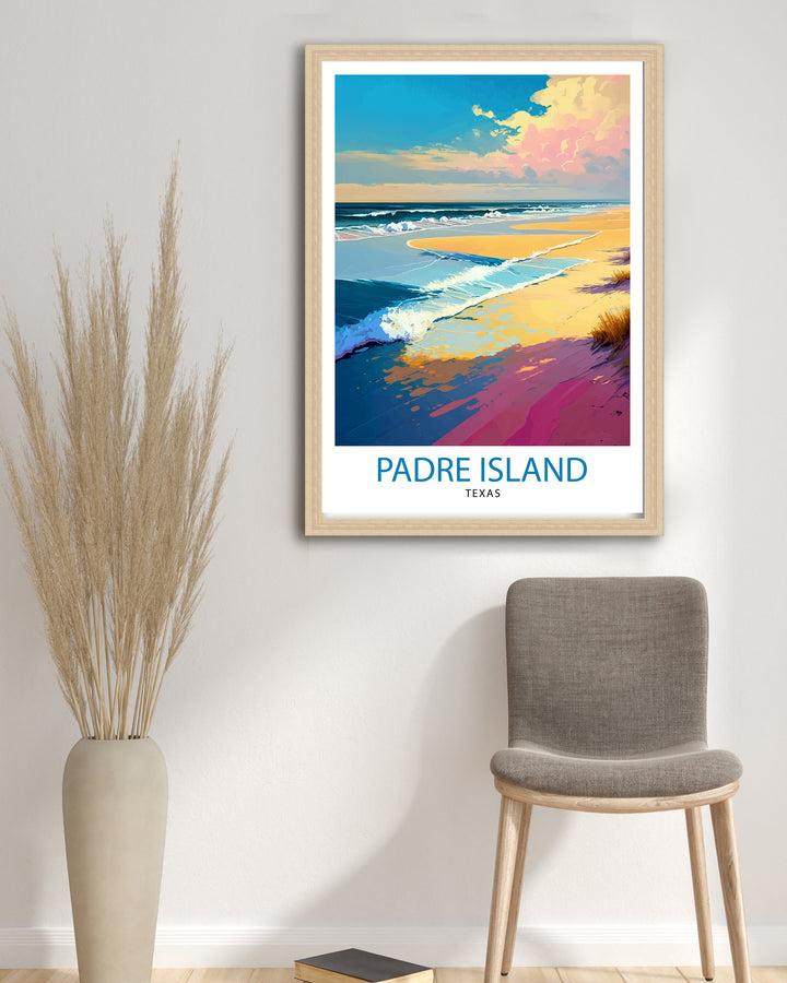 Padre Island Travel Poster South Padre Island Wall Decor South Padre Island Poster Texas Travel Posters South Padre Island Art Poster