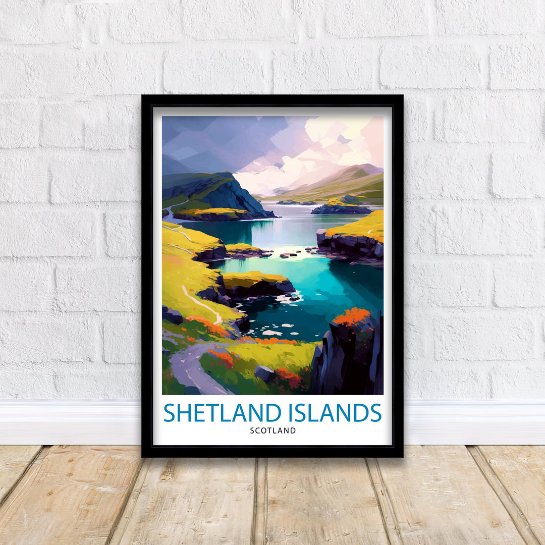 Shetland Islands Travel Poster Shetland Wall Decor Shetland Poster Scotland Travel Posters Shetland Art Poster Shetland Illustration Shetland