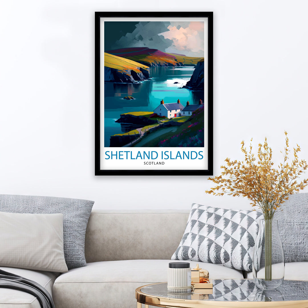 Shetland Islands Travel Poster Shetland Wall Decor Shetland Poster Scotland Travel Posters Shetland Art Poster Shetland Illustration Shetland