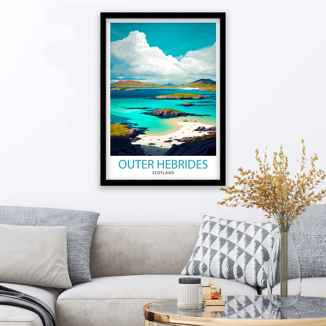 Outer Hebrides Travel Poster Hebrides Wall Decor Hebrides Home Living Decor Hebrides Illustration Travel Poster Gift for Hebrides