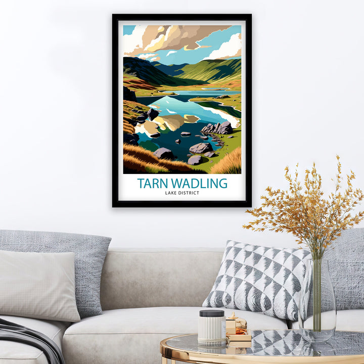 Tarn Wadling Lake District Travel Poster Lake District Wall Decor Lake District Home Living Decor Lake District Illustration Travel Poster