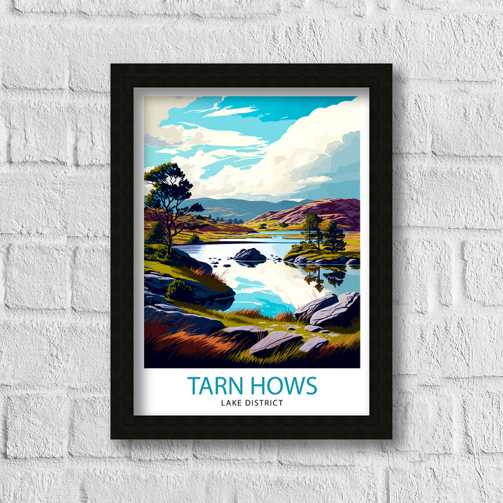 Tarn Hows Lake District Travel Poster Lake District Wall Decor Tarn Hows Home Living Decor Tarn Hows Illustration Travel Poster Gift