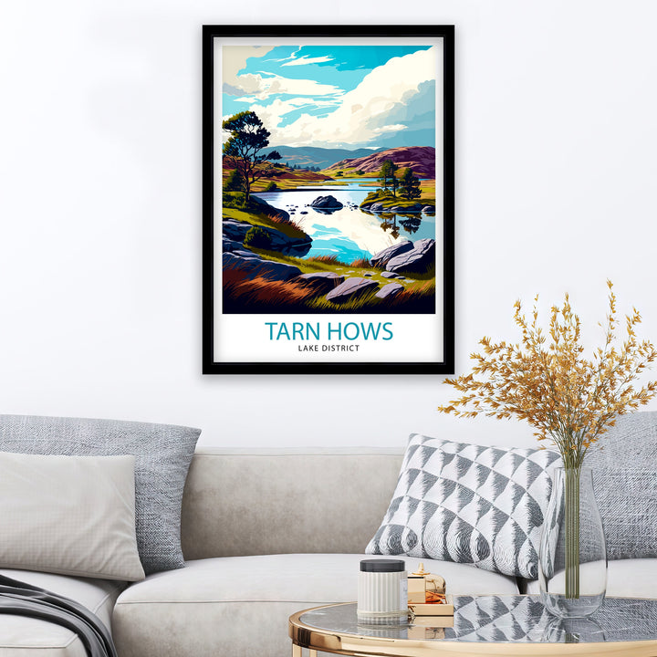 Tarn Hows Lake District Travel Poster Lake District Wall Decor Tarn Hows Home Living Decor Tarn Hows Illustration Travel Poster Gift