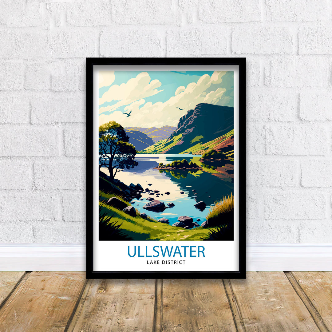Ullswater Lake District Travel Poster Lake District Wall Decor Ullswater Home Living Decor Ullswater Illustration Travel Poster Gift for