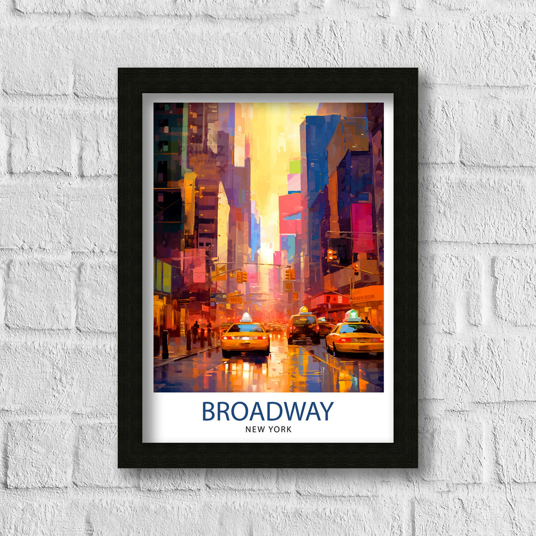 Broadway New York City Travel Poster Broadway Wall Decor Broadway Poster NYC Travel Posters Broadway Art Poster New York City Illustration