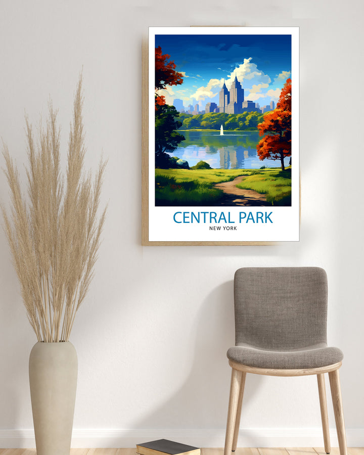 Central Park New York Travel Poster Central Park Wall Decor Central Park Poster NYC Travel Posters Central Park Art Poster Central Park