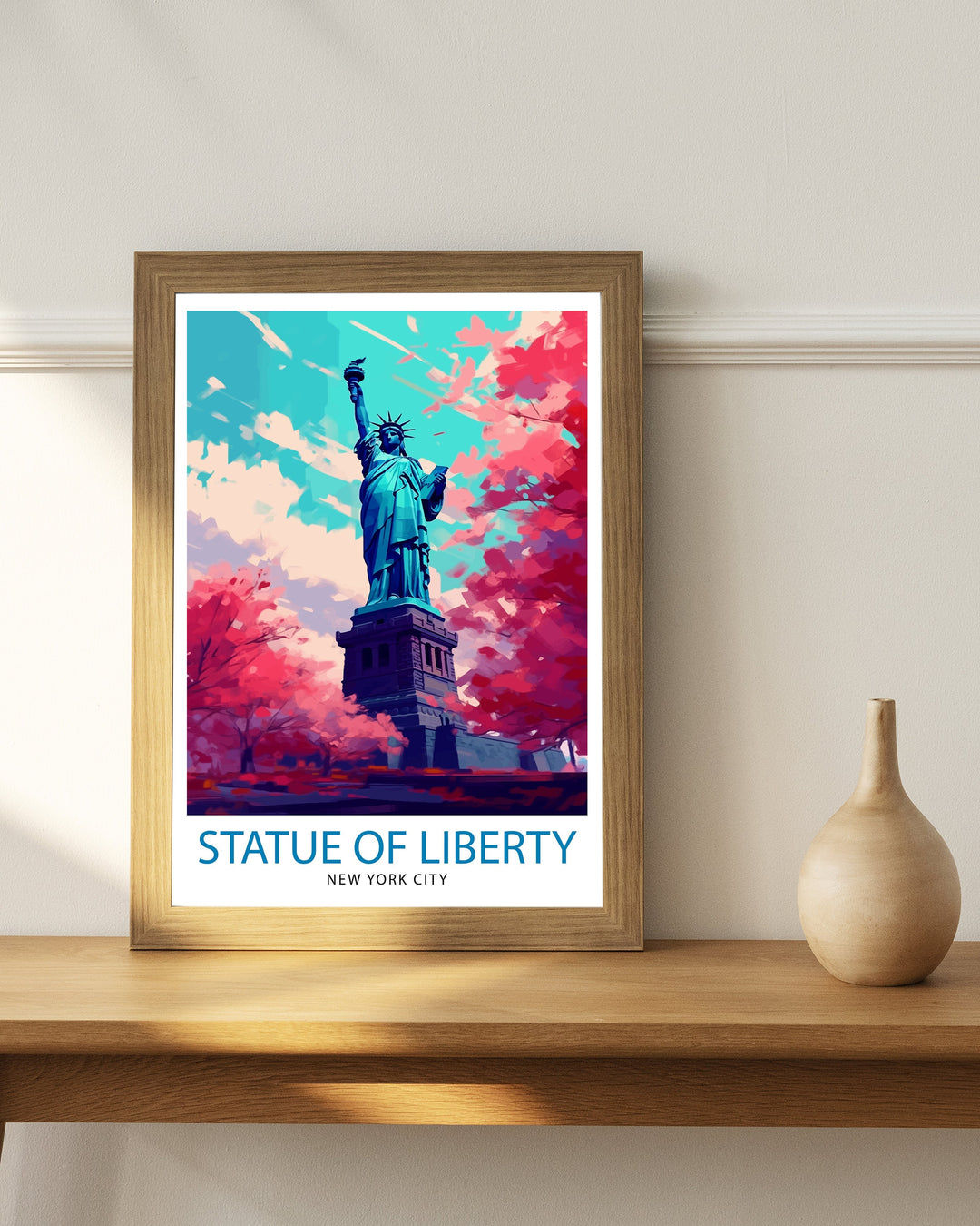 Statue of Liberty Travel Poster New York Wall Decor USA Travel Poster Liberty Enlightening the World Statue of Liberty