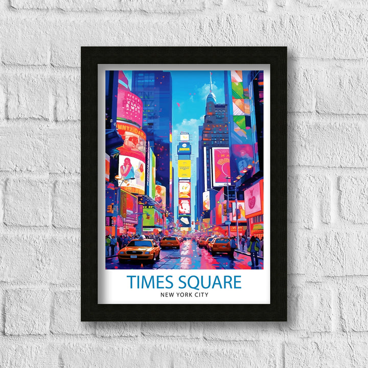 Times Square New York City Poster Times Square Wall Decor NYC Travel Poster Times Square Art Poster Times Square Illustration Times Square