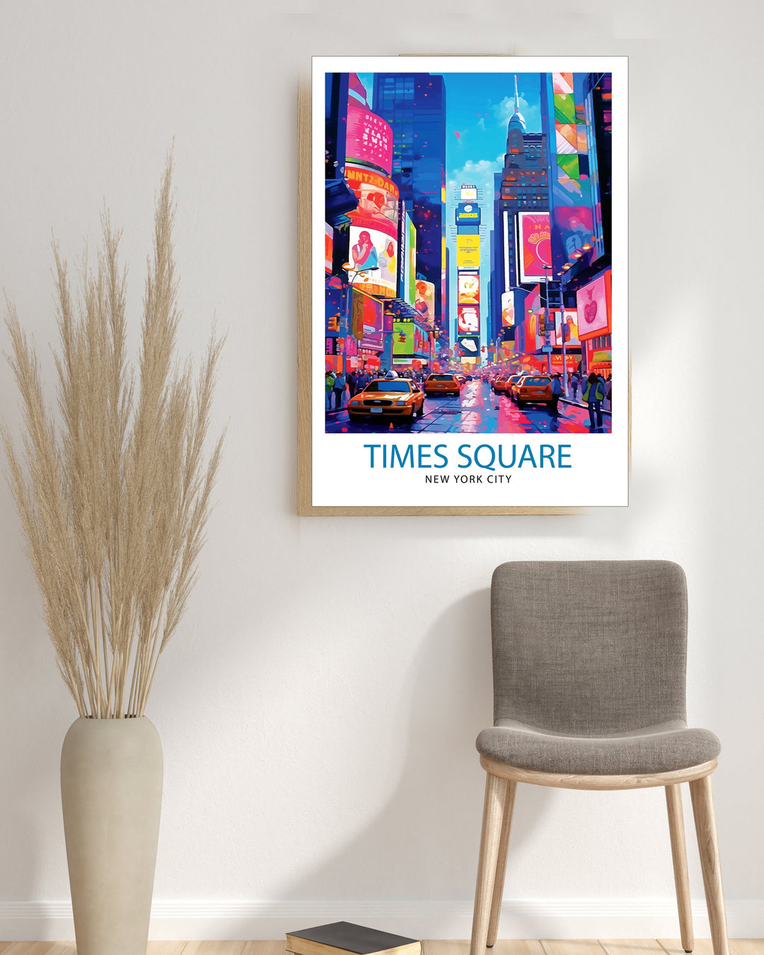 Times Square New York City Poster Times Square Wall Decor NYC Travel Poster Times Square Art Poster Times Square Illustration Times Square