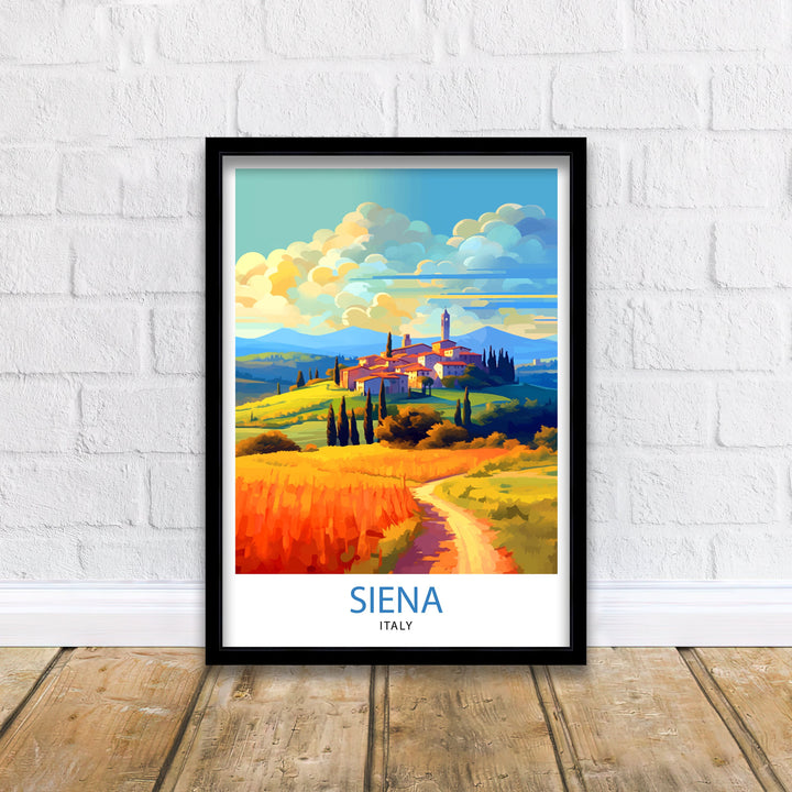 Siena Italy Travel Poster Siena Wall Decor Siena Poster Tuscany Travel Posters Siena Art Poster Siena Illustration Siena Wall Art Italy Poster