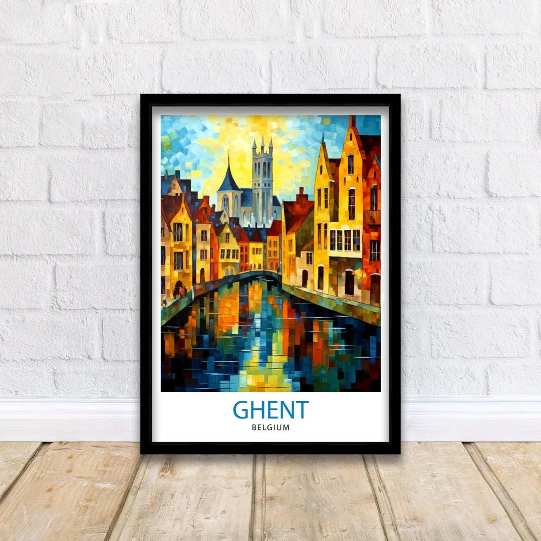 Ghent Belgium Travel Poster Ghent Wall Decor Ghent Poster Belgium Travel Posters Ghent Art Poster Ghent Illustration Ghent Wall Art Belgium