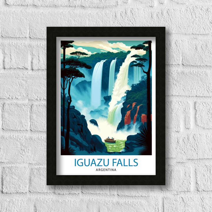 Iguazu Falls Argentina Travel Poster Iguazu Wall Decor Iguazu Poster Argentina Travel Posters Iguazu Art Poster Iguazu Illustration Iguazu Wall