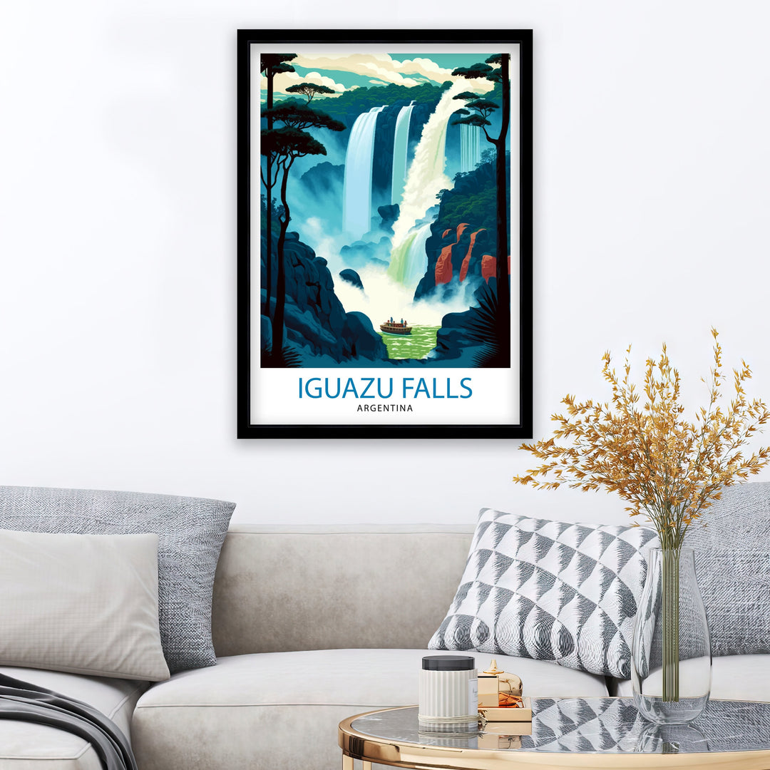 Iguazu Falls Argentina Travel Poster Iguazu Wall Decor Iguazu Poster Argentina Travel Posters Iguazu Art Poster Iguazu Illustration Iguazu Wall