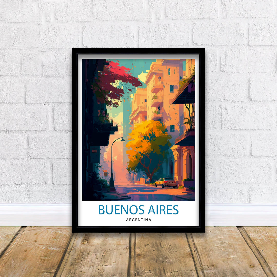 Buenos Aires Argentina Travel Poster Buenos Aires Wall Decor Buenos Aires Home Living Decor Buenos Aires Illustration Travel Poster