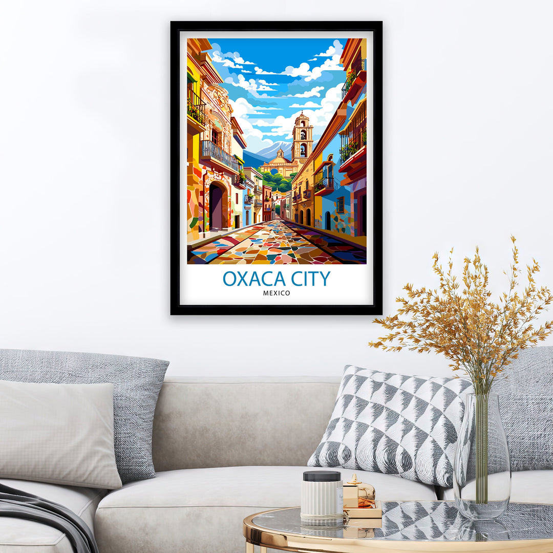 Oaxaca Mexico Travel Poster Oaxaca Wall Decor Oaxaca Home Living Decor Oaxaca Mexico Illustration Travel Poster Gift for Oaxaca Mexico Home