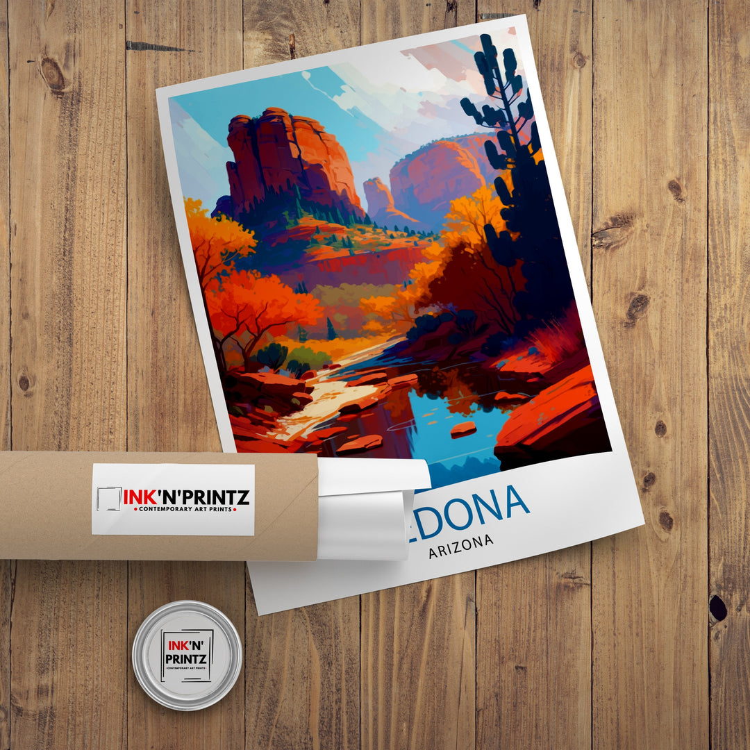 Sedona Arizona Travel Poster Sedona Wall Decor Sedona Home Living Decor Sedona Arizona Illustration Travel Poster Gift for Sedona Arizona