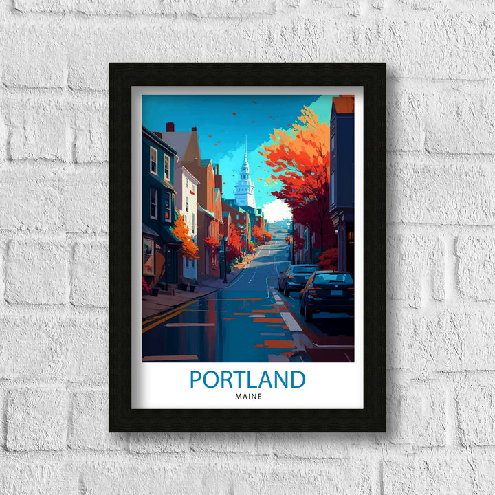 Portland Maine Travel Poster Portland Wall Decor Portland Home Living Decor Portland Maine Illustration Travel Poster Gift for Portland Maine