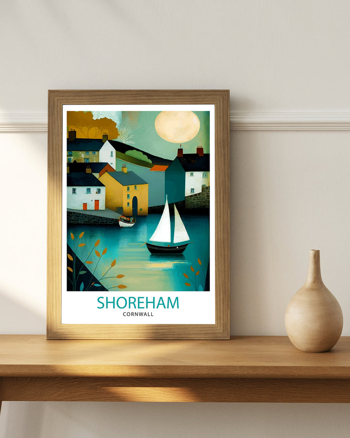 Shoreham Harbour Travel Poster Shoreham Harbour Wall Decor Shoreham Harbour Poster Coastal Travel Posters Shoreham Harbour Art Poster Shoreham