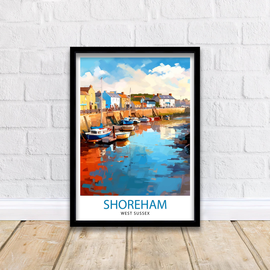 Shoreham Harbour Travel Poster Shoreham Harbour Wall Decor Shoreham Harbour Poster Coastal Travel Posters Shoreham Harbour Art Poster Shoreham