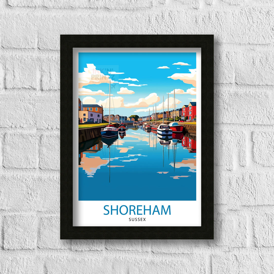 Shoreham Harbour Travel Poster Shoreham Harbour Wall Decor Shoreham Harbour Poster Coastal Travel Posters Shoreham Harbour Art Poster Shoreham