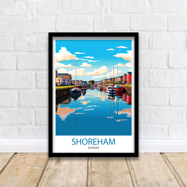 Shoreham Harbour Travel Poster Shoreham Harbour Wall Decor Shoreham Harbour Poster Coastal Travel Posters Shoreham Harbour Art Poster Shoreham