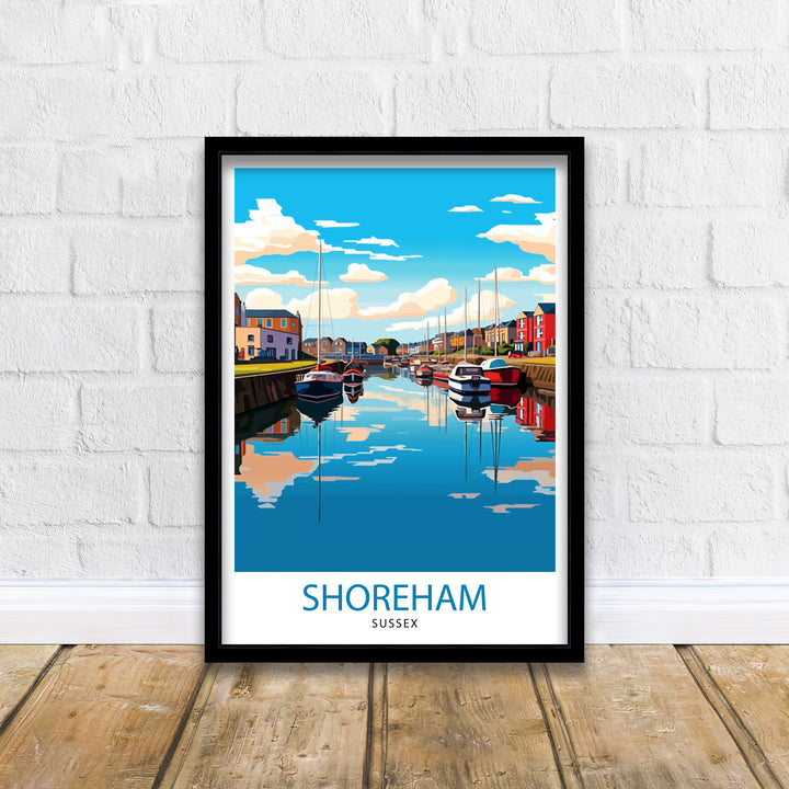 Shoreham Harbour Travel Poster Shoreham Harbour Wall Decor Shoreham Harbour Poster Coastal Travel Posters Shoreham Harbour Art Poster Shoreham