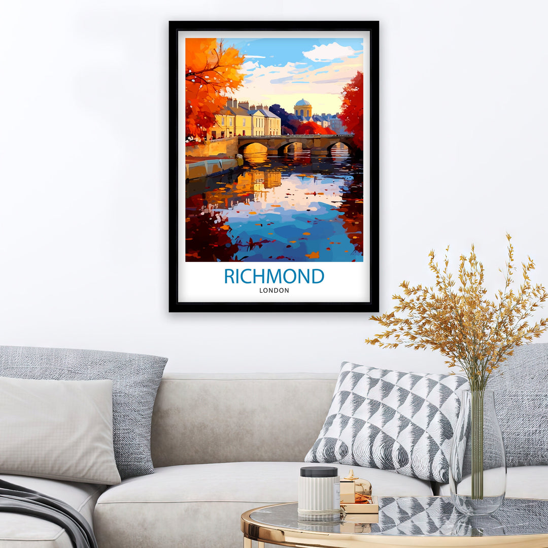 Richmond London Travel Poster Richmond Wall Decor Richmond Poster London Travel Posters Richmond Art Poster Richmond Illustration Richmond Wall