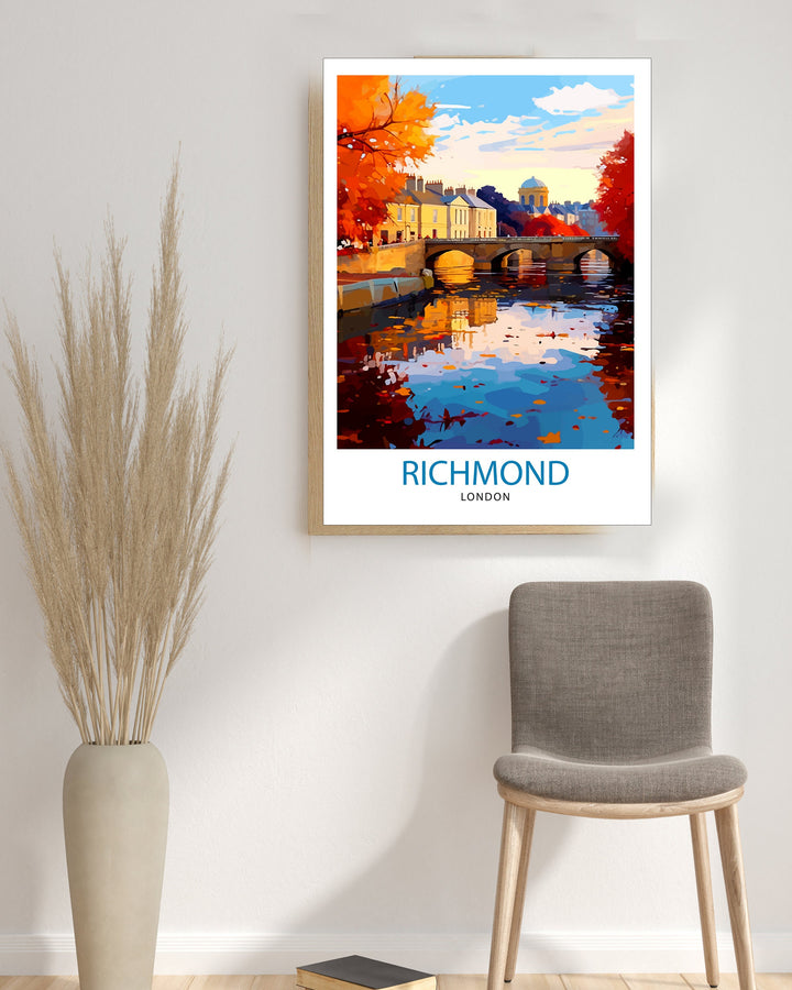 Richmond London Travel Poster Richmond Wall Decor Richmond Poster London Travel Posters Richmond Art Poster Richmond Illustration Richmond Wall