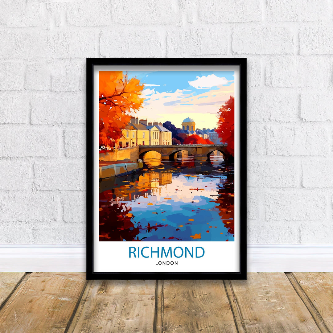 Richmond London Travel Poster Richmond Wall Decor Richmond Poster London Travel Posters Richmond Art Poster Richmond Illustration Richmond Wall