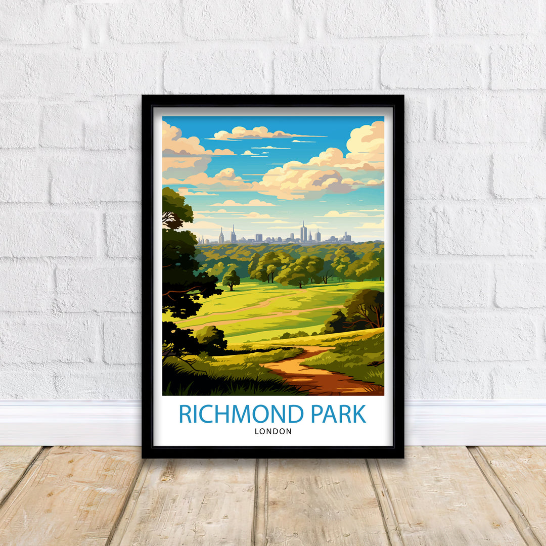 Richmond Park London Poster Richmond Park Wall Art London Travel Poster UK Landscape Poster Richmond Park Home Decor Gift for London Lovers