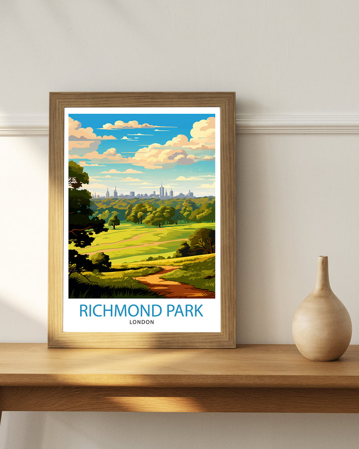 Richmond Park London Poster Richmond Park Wall Art London Travel Poster UK Landscape Poster Richmond Park Home Decor Gift for London Lovers