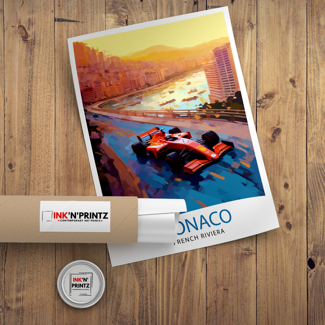 Monaco Grand Travel Poster Monaco Wall Decor Grand Prix Poster Motor racing Travel Posters Monaco Art Poster Racing Illustration Monaco