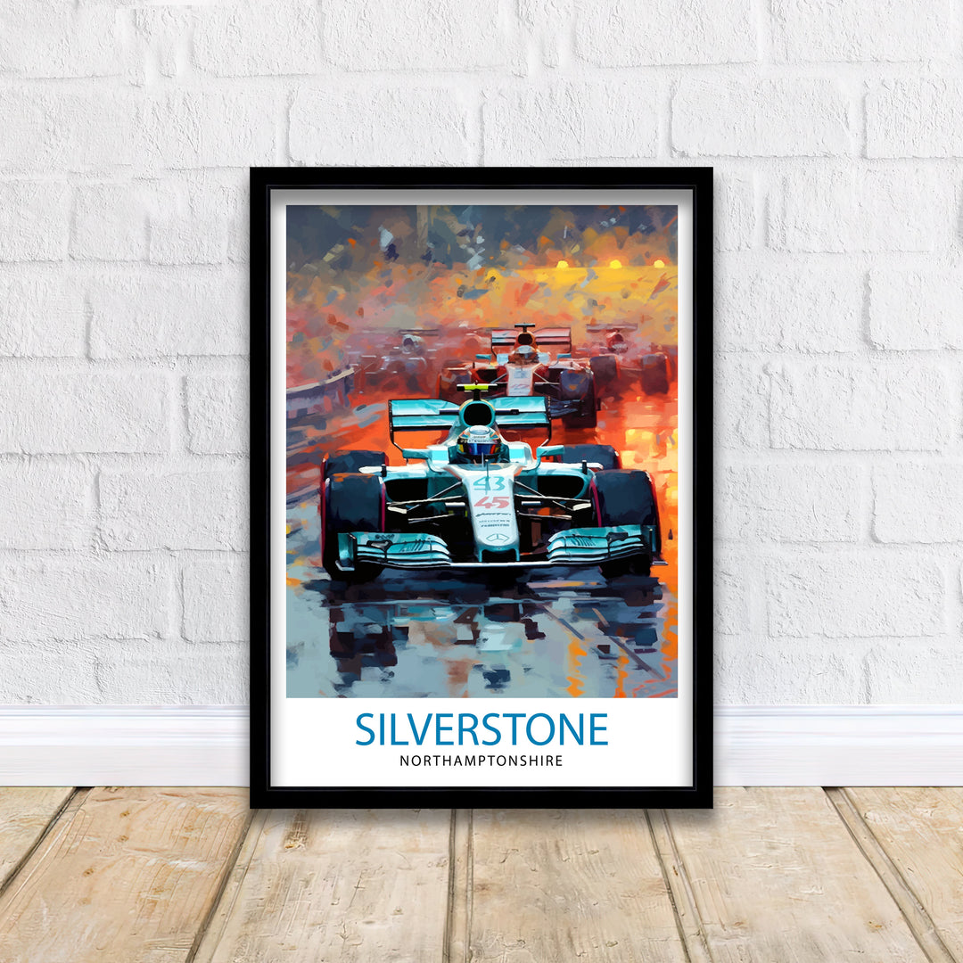 Silverstone Travel Poster Wall Decor Silverstone Circuit Poster Motorsport Travel Posters Art Poster Racing Illustration