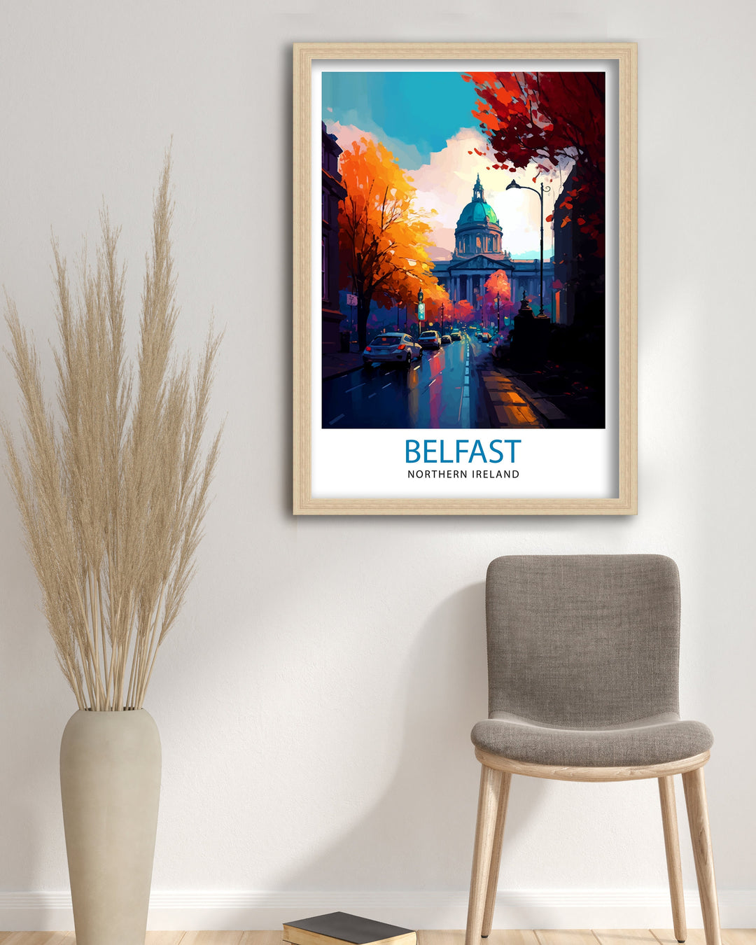 Belfast Northern Ireland Travel Poster Belfast Wall Decor Belfast Home Living Decor Belfast Cityscape Illustration Travel Poster Gift