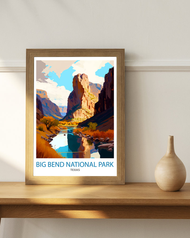 Big Bend National Park Texas Travel Poster Texas Wall Decor Big Bend National Park Poster Texas Landscape Art Travel Poster Gift