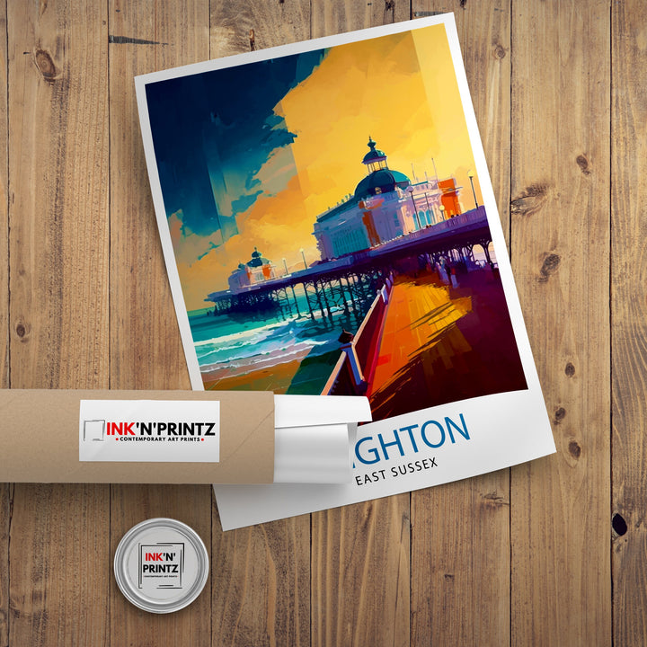 Brighton East Sussex Travel Poster Brighton Wall Decor Brighton Home Living Decor Brighton Illustration Travel Poster Gift for Brighton UK