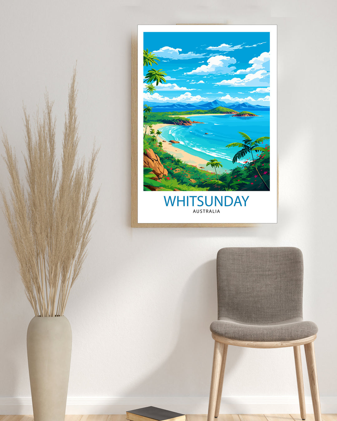 Whitsunday Australia Travel Poster Whitsunday Islands Wall Decor Great Barrier Reef Poster Australian Travel Posters Tropical Paradise Art