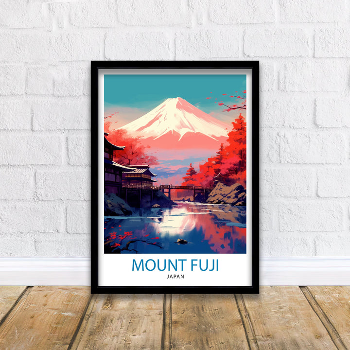 Mount Fuji Travel Poster Japan Wall Decor Fuji Mountain Art Japanese Landscape Poster Gift for Nature Lovers Home Decor