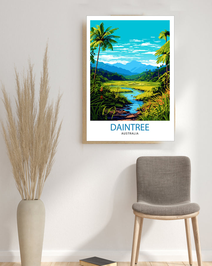 Daintree Australia Travel Poster Daintree Rainforest Wall Decor Australian Nature Poster Daintree Travel Posters Tropical Art Poster