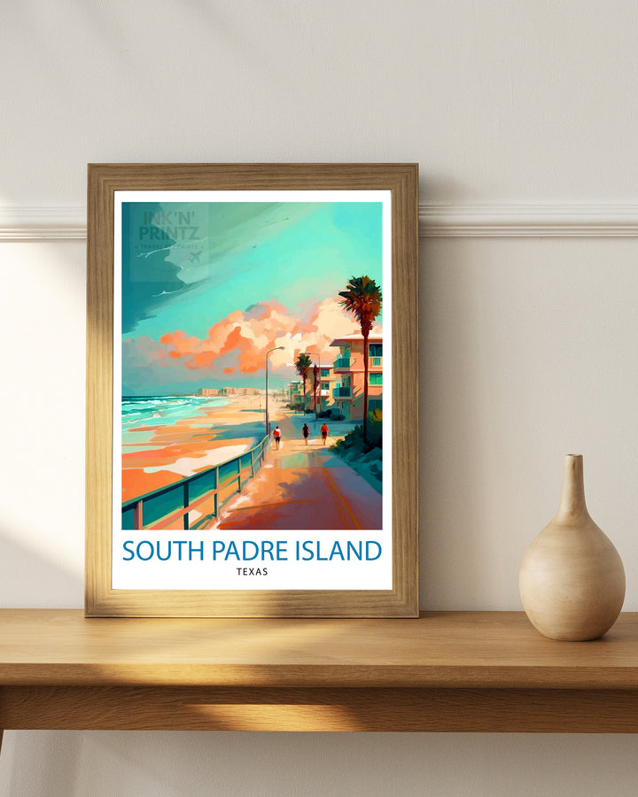 South Padre Island Travel Poster South Padre Island Wall Decor South Padre Island Poster Texas Travel Posters South Padre Island Art Poster