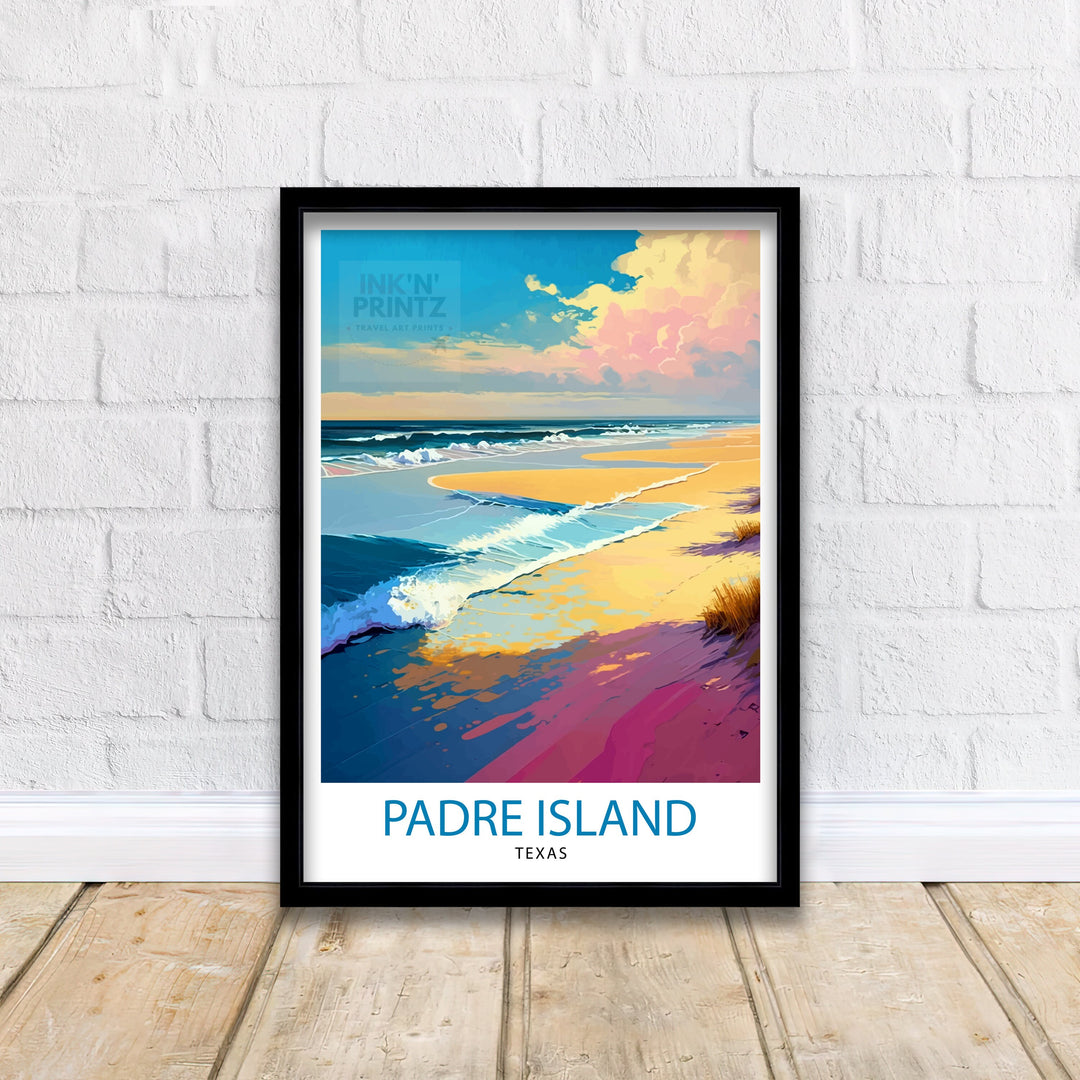 Padre Island Travel Poster South Padre Island Wall Decor South Padre Island Poster Texas Travel Posters South Padre Island Art Poster