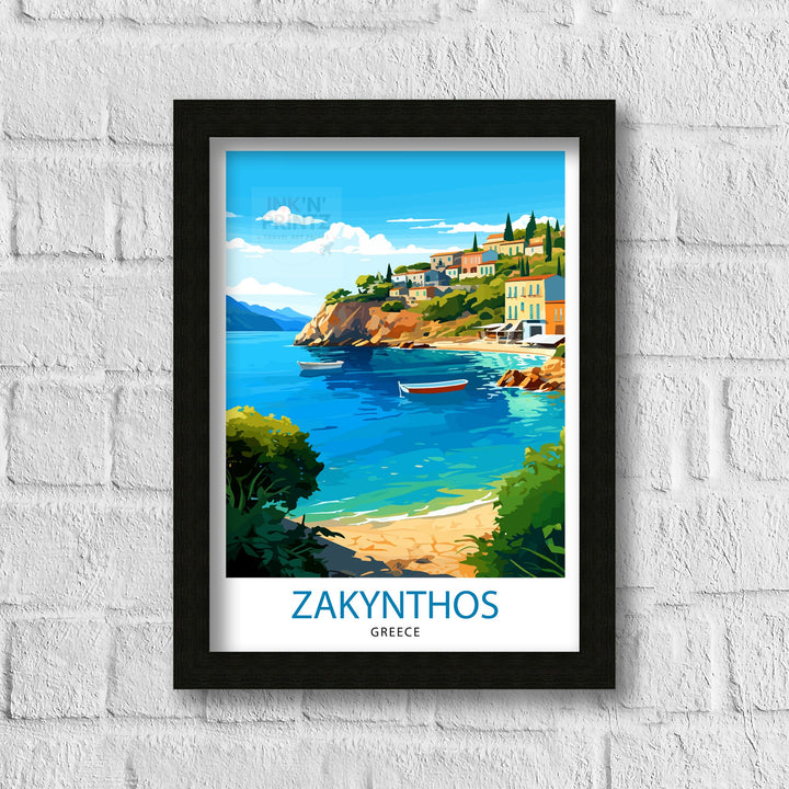 Zakynthos Greece Travel Poster Zakynthos Wall Decor Greek Island Poster Zakynthos Travel Posters Zakynthos Art Poster Zakynthos Illustration