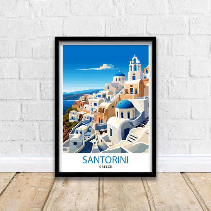 Santorini Greece Travel Poster Santorini Wall Decor Santorini Island Poster Greece Travel Posters Santorini Art Poster Santorini Illustration