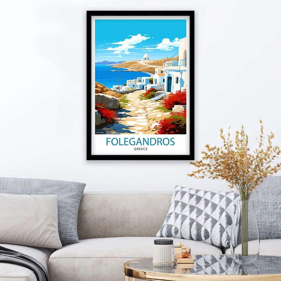 Folegandros Greece Travel Poster Folegandros Island Wall Decor Greek Island Poster Greece Travel Posters Folegandros Art Poster