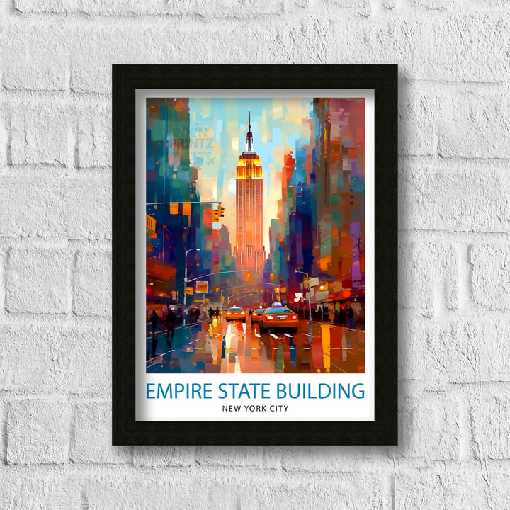 Empire State Building Travel Poster New York Wall Decor NYC Poster Manhattan Skyline Poster Cityscape Art Travel Souvenir New York City Poster