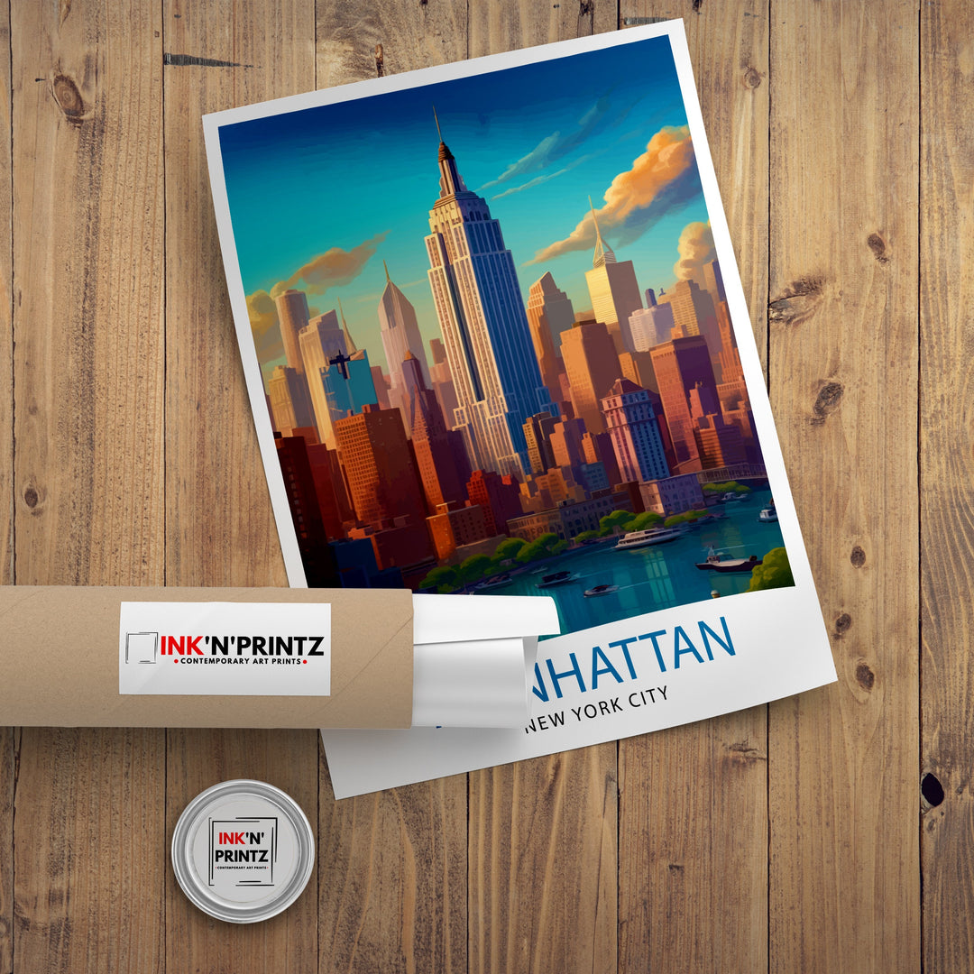 Manhattan Travel Poster Manhattan Wall Decor Manhattan Poster New York City Travel Posters Manhattan Art Poster Manhattan Illustration