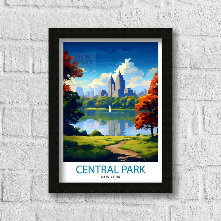 Central Park New York Travel Poster Central Park Wall Decor Central Park Poster NYC Travel Posters Central Park Art Poster Central Park