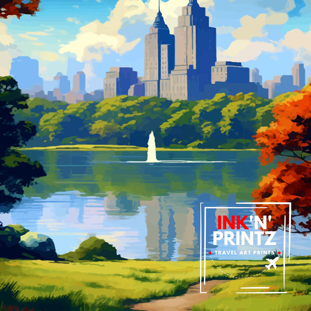 Central Park New York Travel Poster Central Park Wall Decor Central Park Poster NYC Travel Posters Central Park Art Poster Central Park